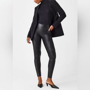 Spanx Faux Leather Moto Leggings